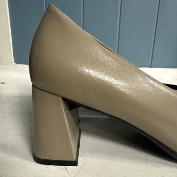 Aerosoles Women's Size 8 Taupe Tan Square Toe Block Heels Shoes Vintage Y2K - Picture 6 of 9